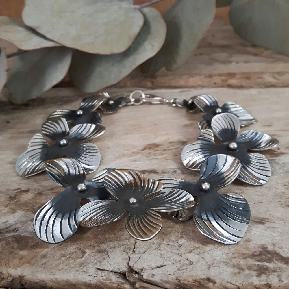 Viola Large Oxidised Bracelet