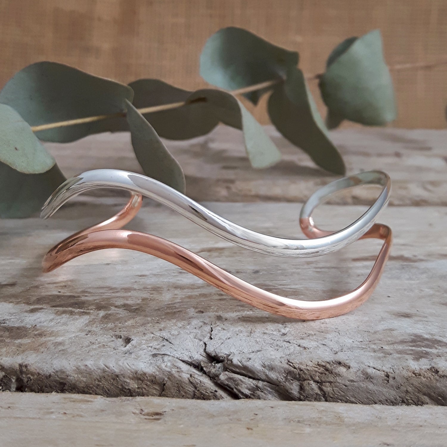 Wave Silver/Copper Cuff