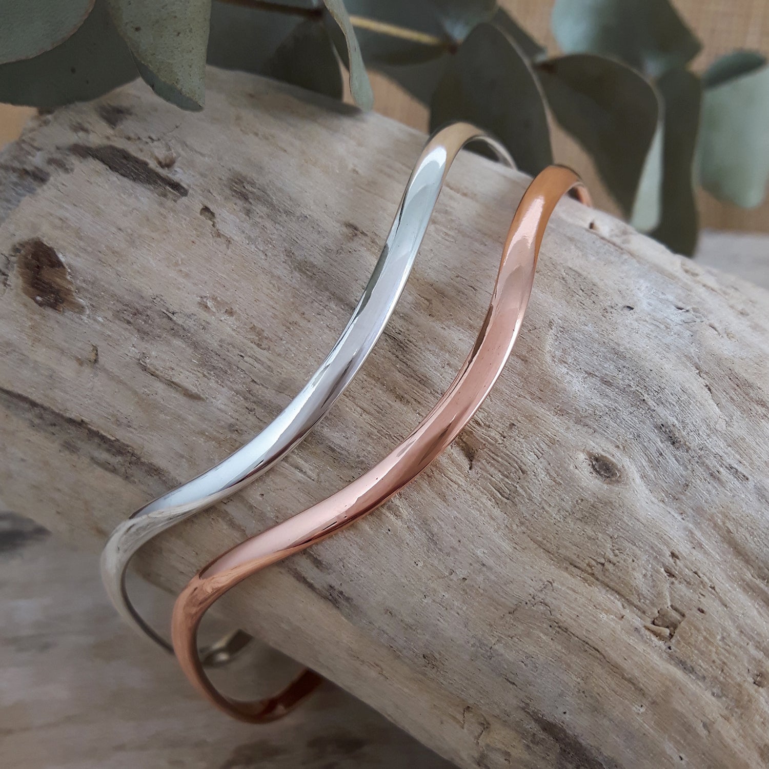 Wave Silver/Copper Cuff