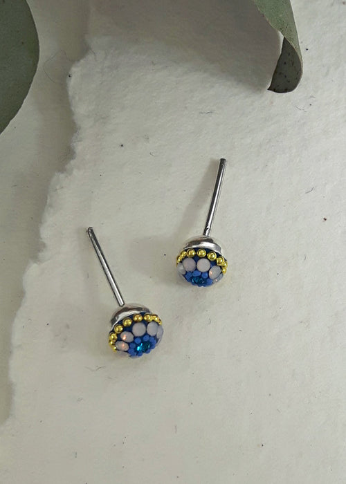 Allegra Amalfi Blue Tiny Stud Earrings