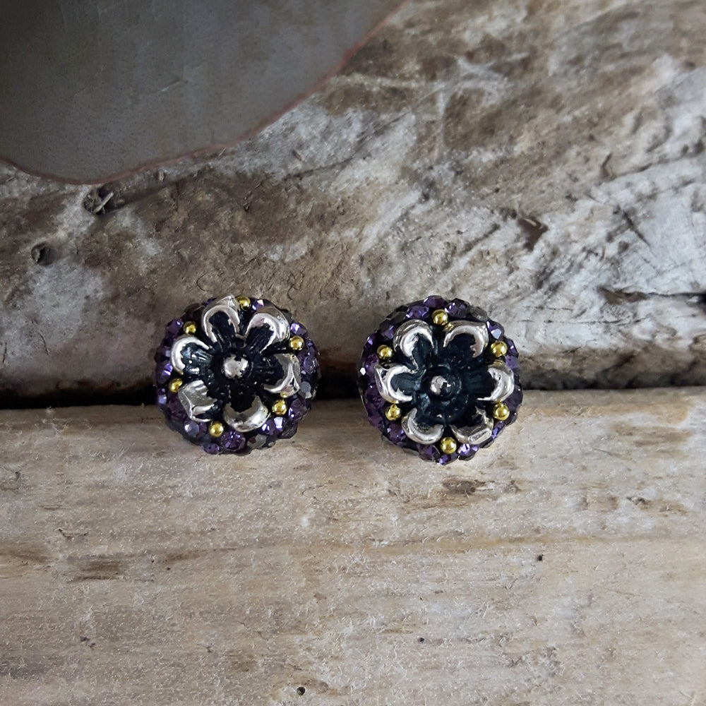 Allegra Catrina Lilac Stud Earrings