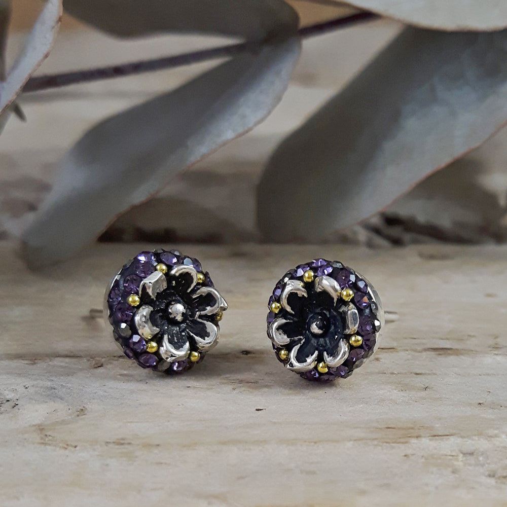 Allegra Catrina Lilac Stud Earrings