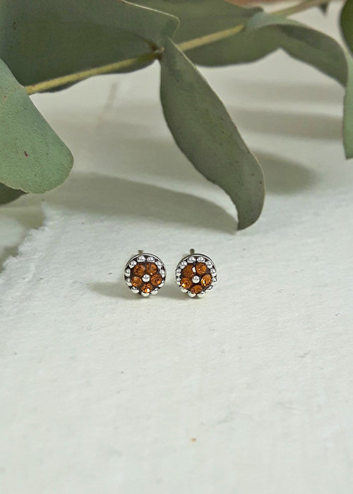 Allegra Amber Tiny Stud Earrings