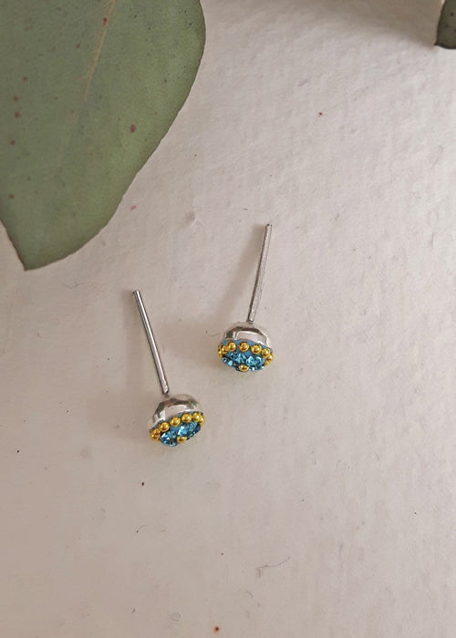 Allegra Tiny Aquamarine Stud Earrings