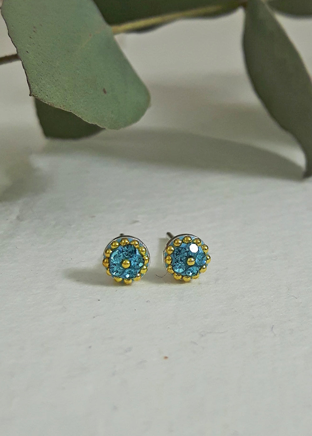 Allegra Tiny Aquamarine Stud Earrings