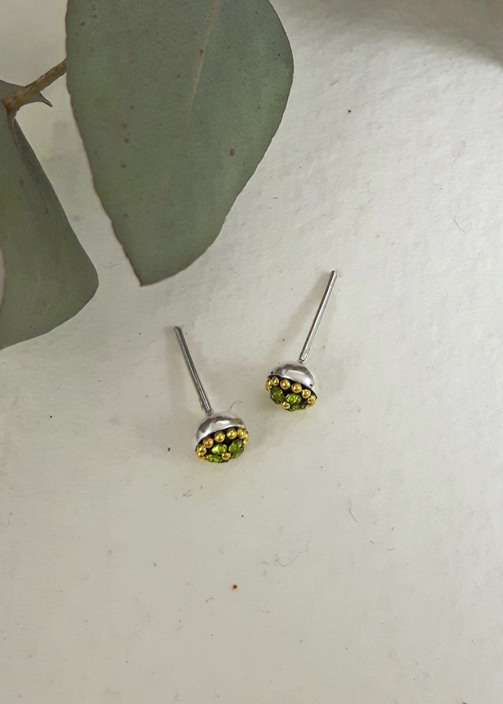 Allegra Tiny Olive Stud Earrings