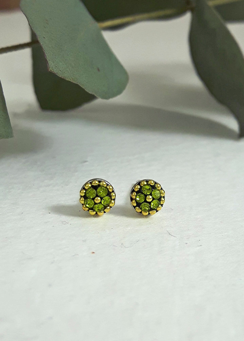 Allegra Tiny Olive Stud Earrings