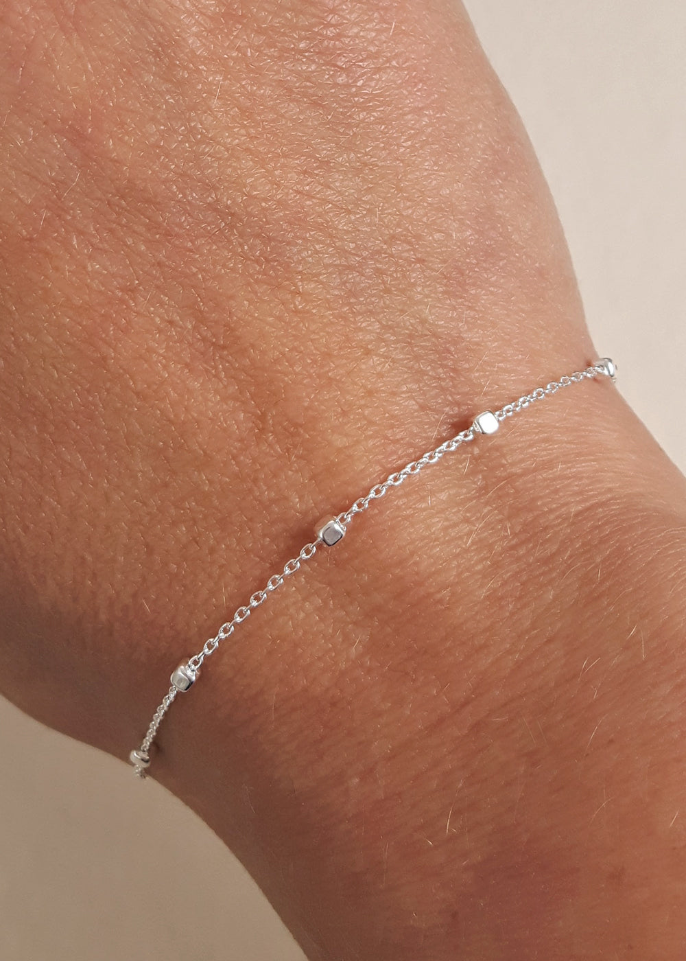 Anchor Fine Nugget Sterling Silver Chain Bracelet