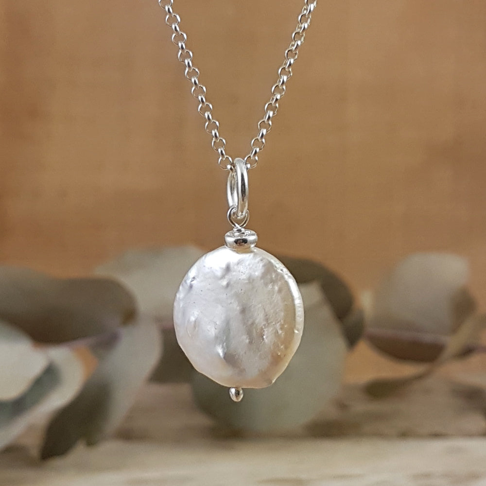 Coin Biwa Pearl Pendant