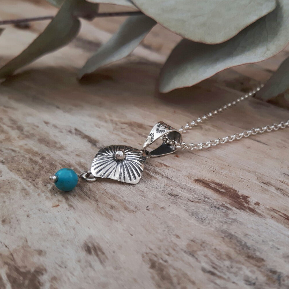 Bloom Rombo Silver & Turquoise Pendant