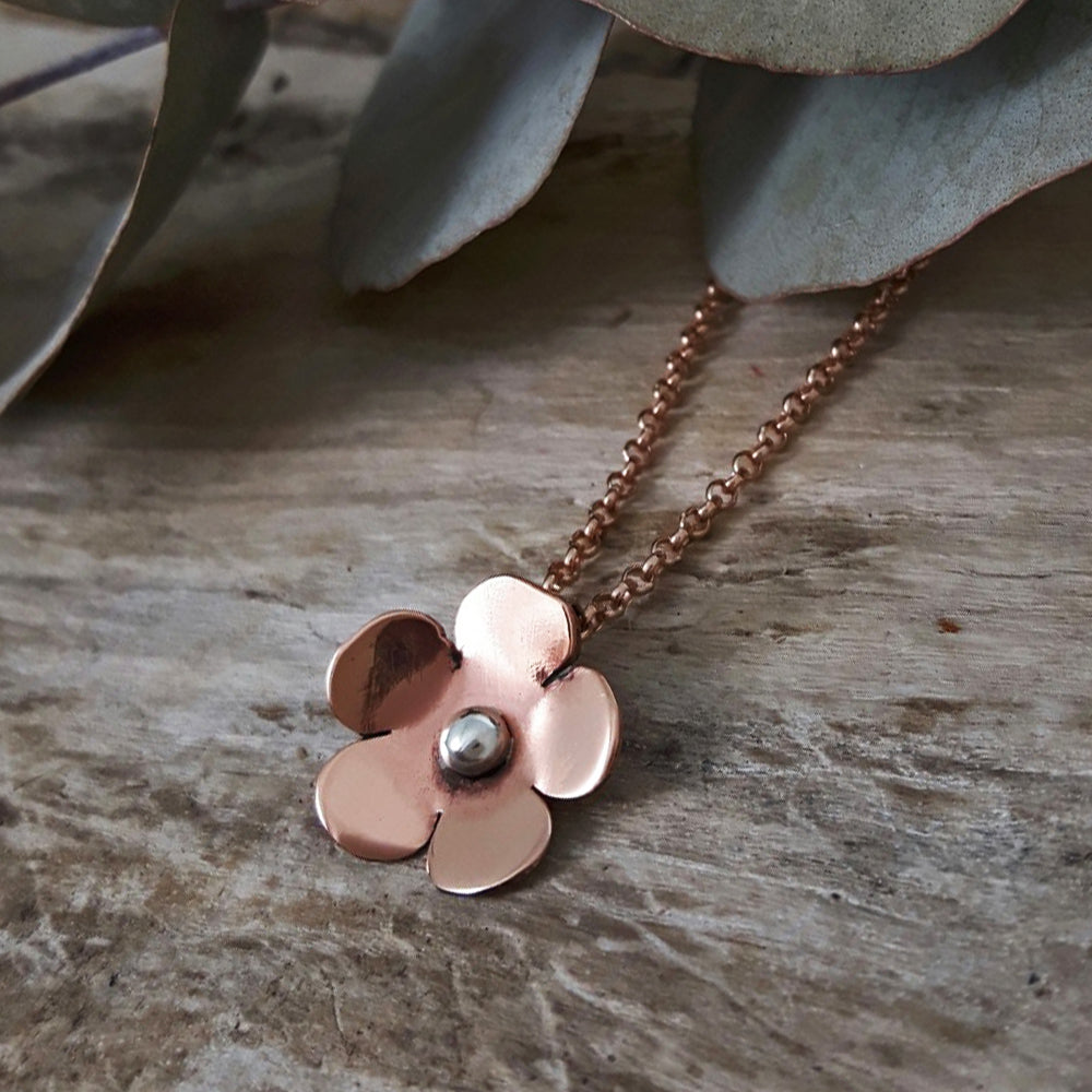 Flora Blossom Copper Flower Pendant