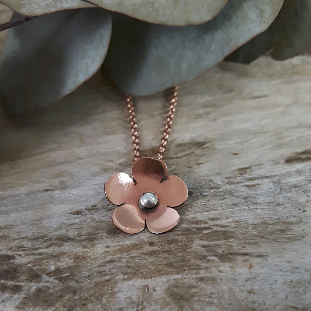 Flora Blossom Copper Flower Pendant