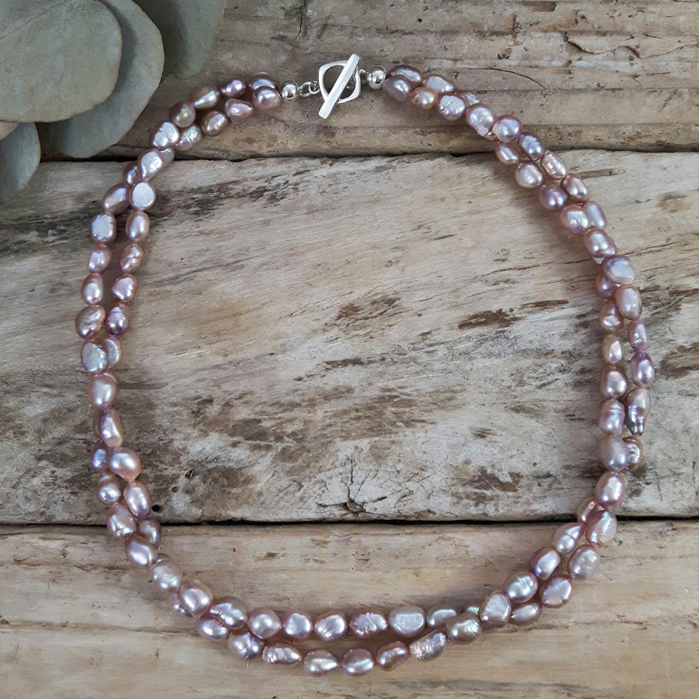 Ella Pink Pearl Necklace