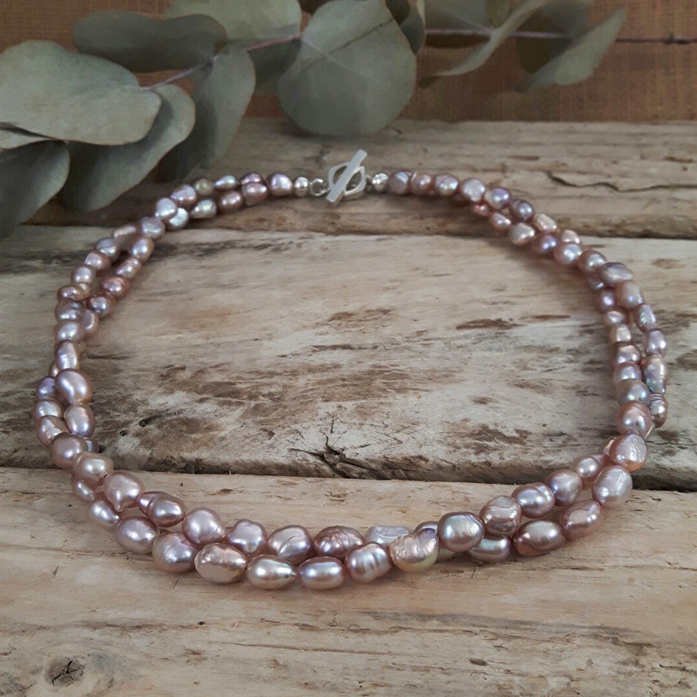 Ella Pink Pearl Necklace