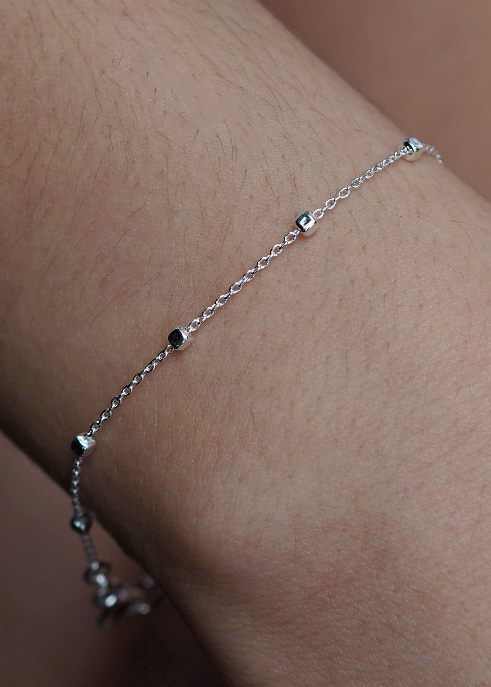 Anchor Fine Nugget Sterling Silver Chain Bracelet