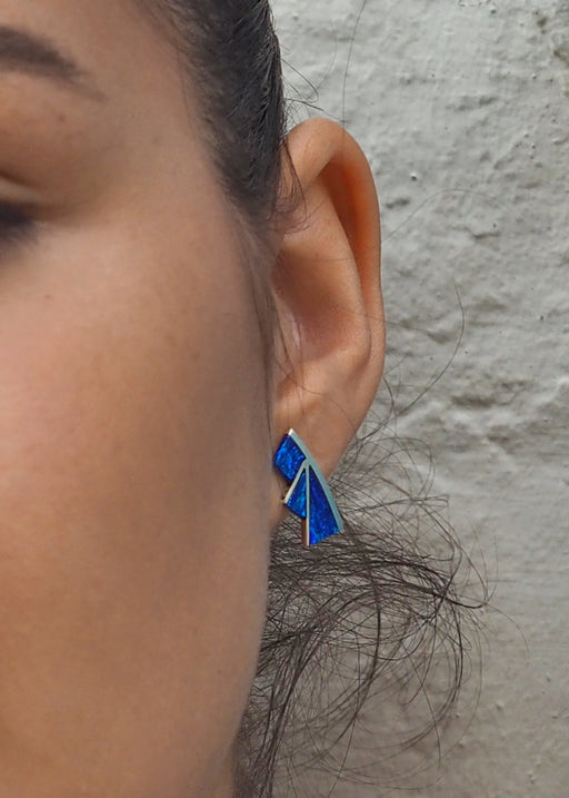 Flinder Guinevere Blue Stud Earrings