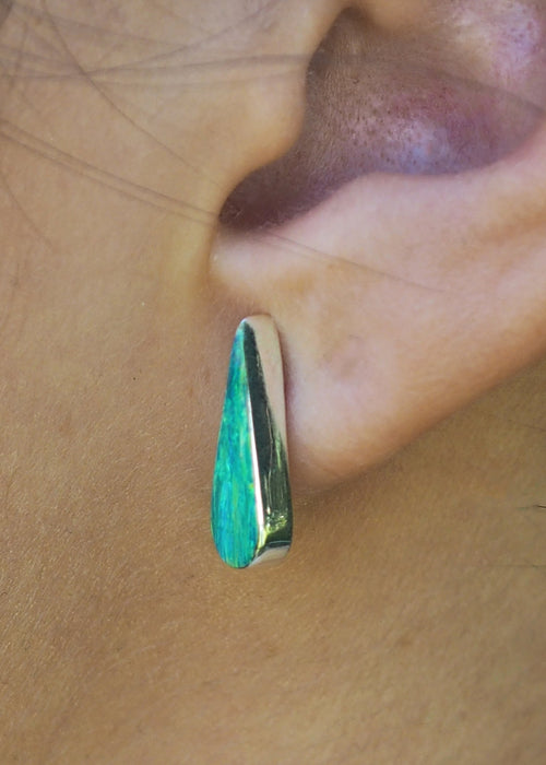 Flinder Green Petal Stud Earrings