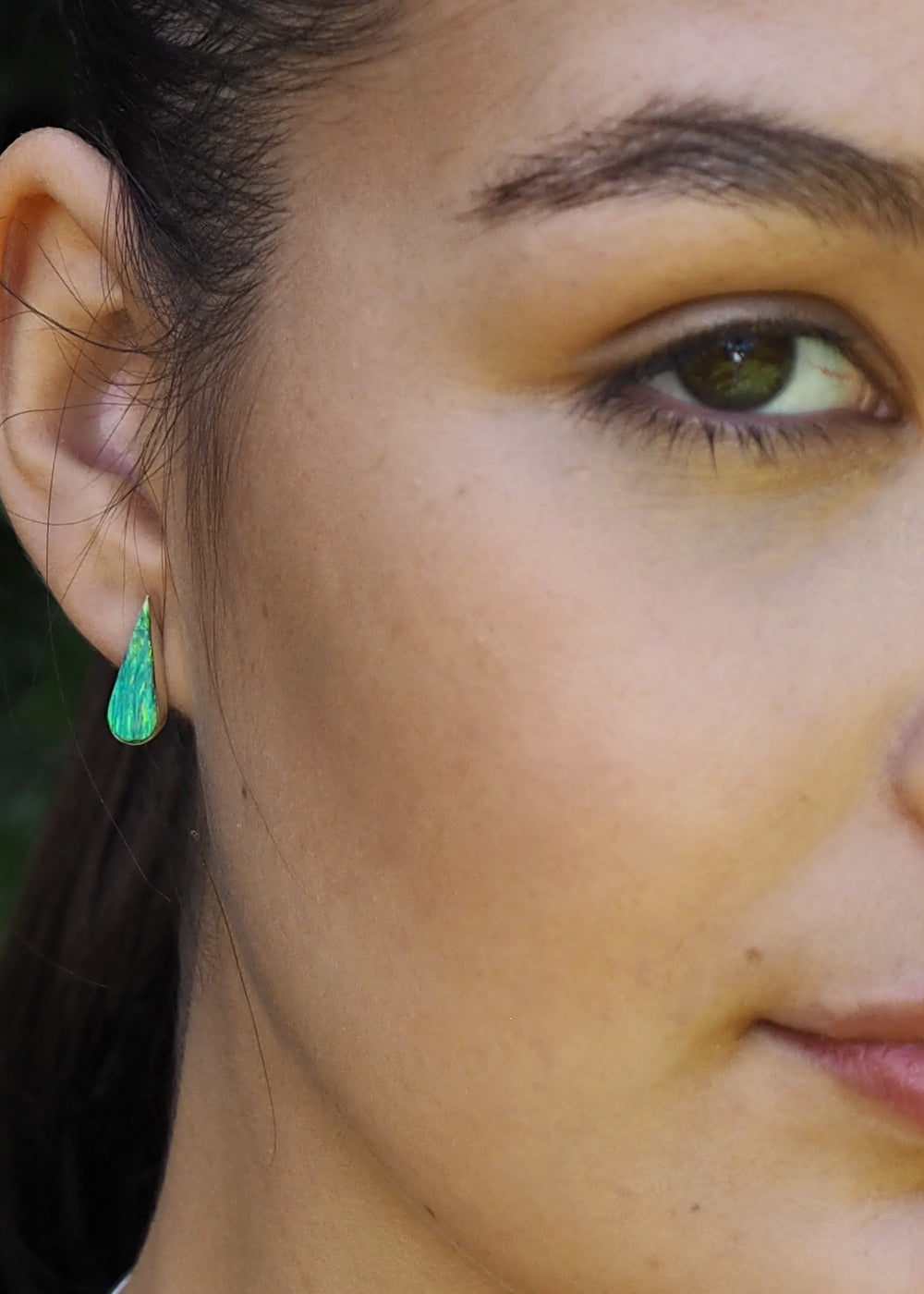 Flinder Green Petal Stud Earrings