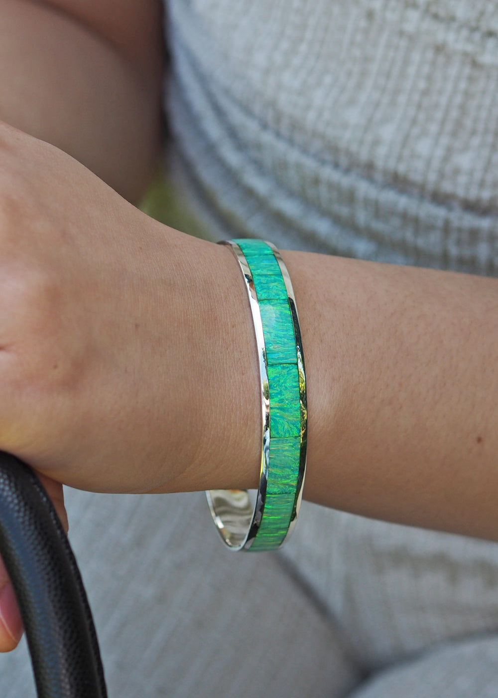 Flinder Green Wide Bangle