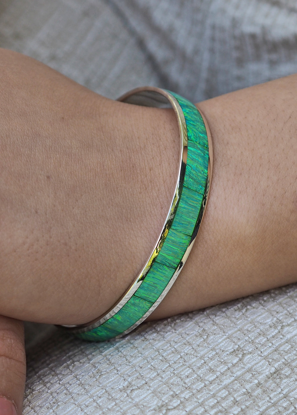 Flinder Green Wide Bangle