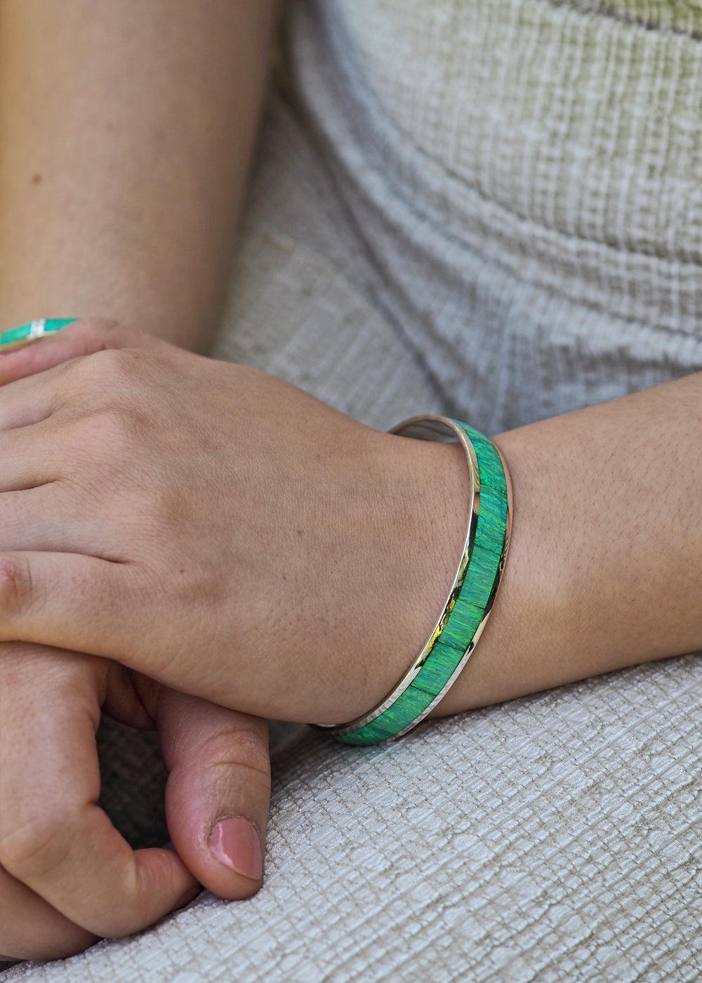 Flinder Green Wide Bangle