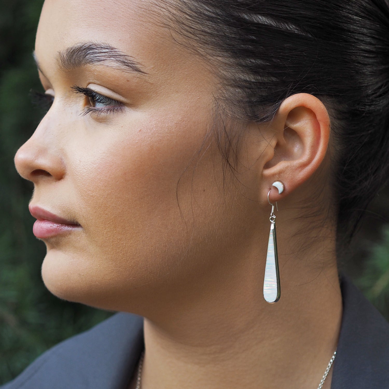 Flinder White Long Drop Earrings