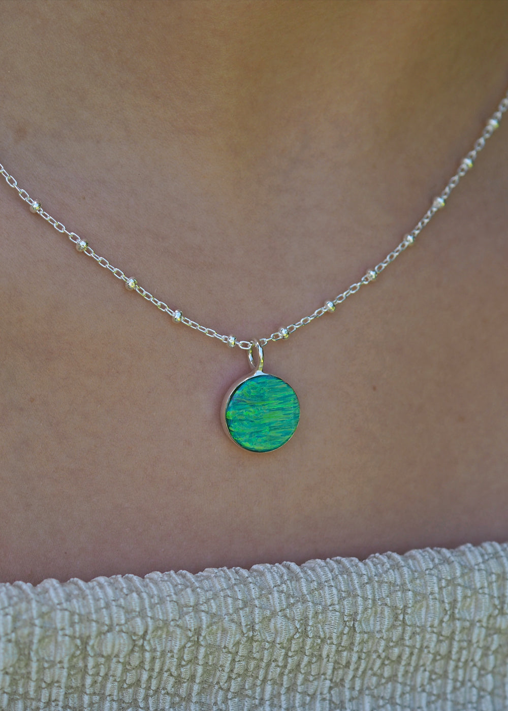 Flinder Green Dotty Small Pendant