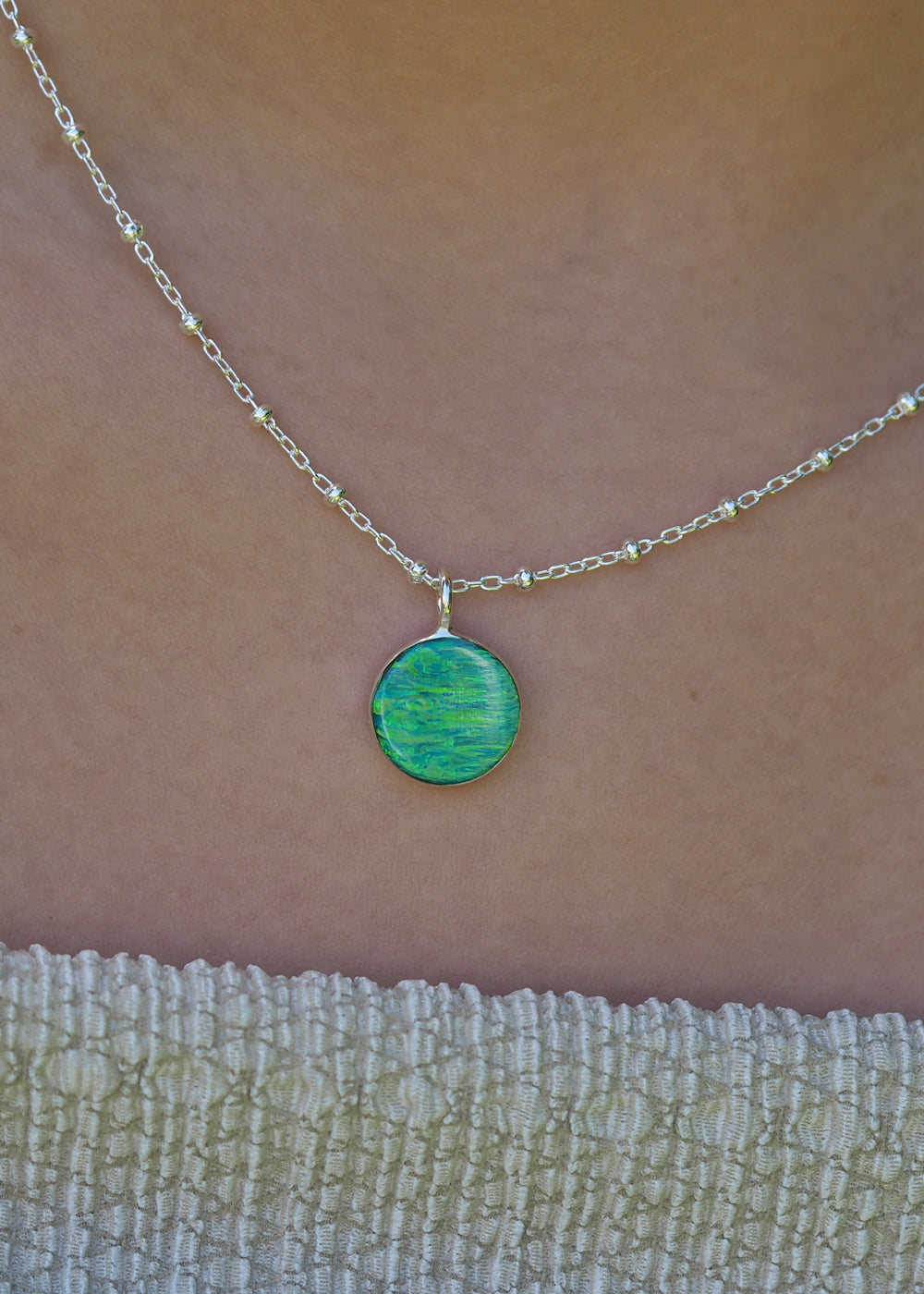 Flinder Green Dotty Small Pendant