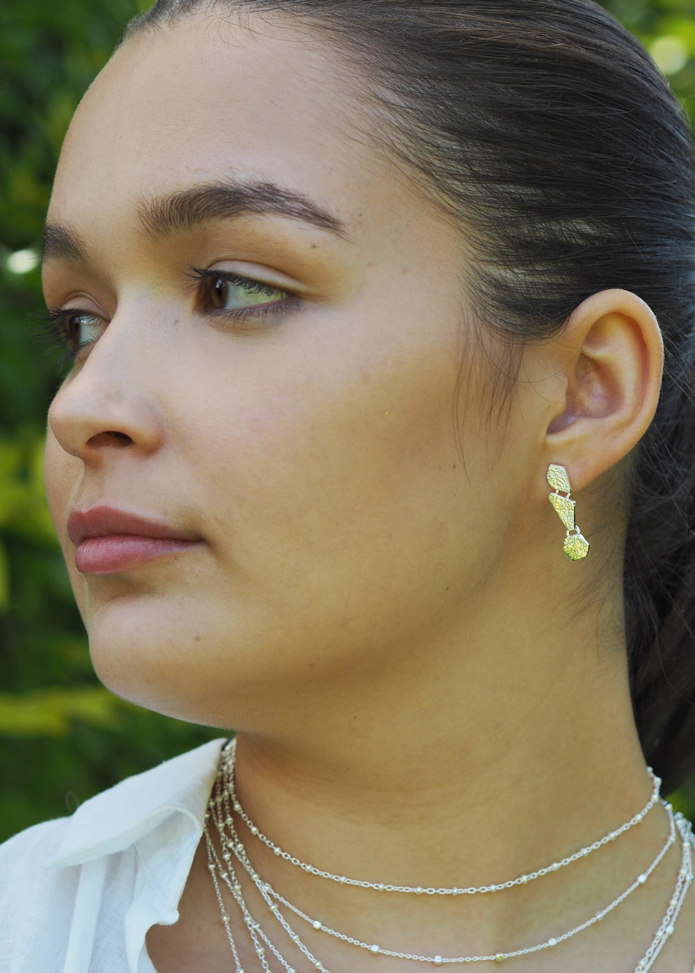 Foresta Pebble Silver Stud Earrings