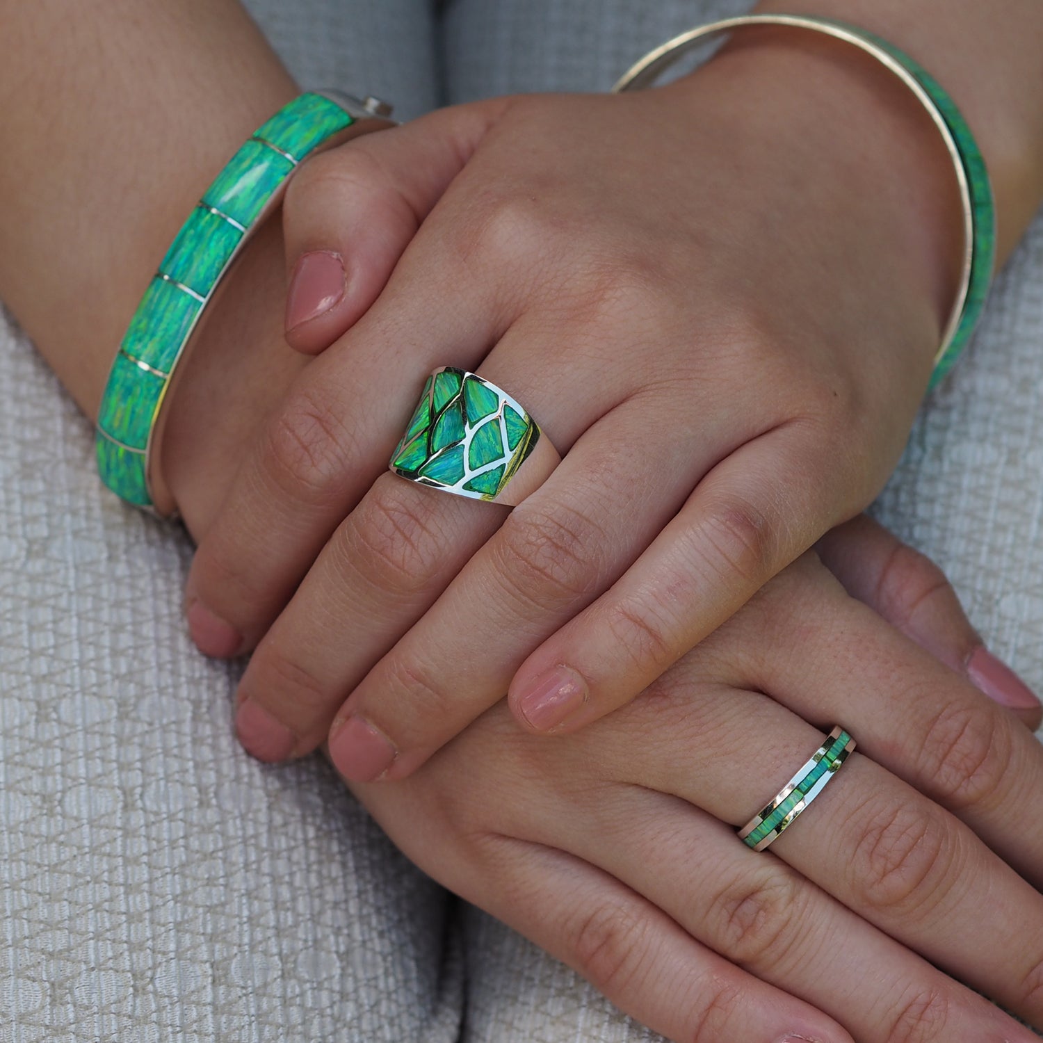 Flinder Guinevere Green Ring