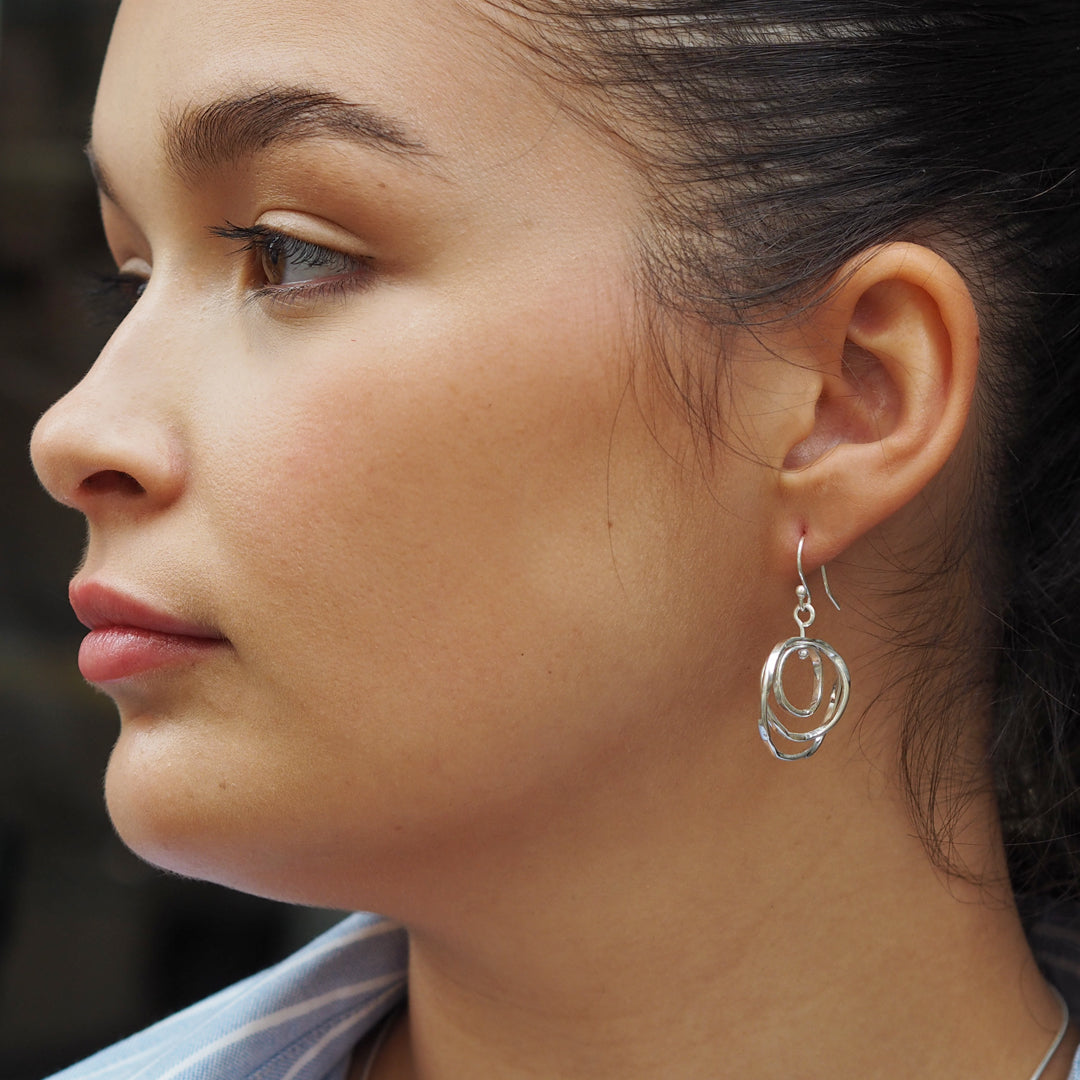 Lattice Trio Small Drop Earrings