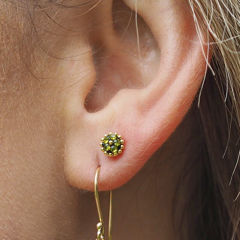 Allegra Tiny Olive Stud Earrings