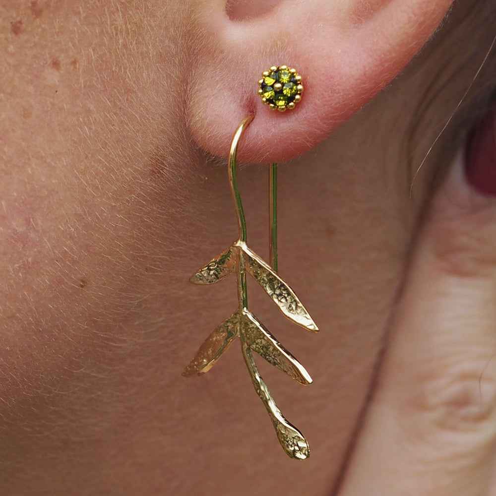 Foresta Gold Mistletoe Drop Earrings