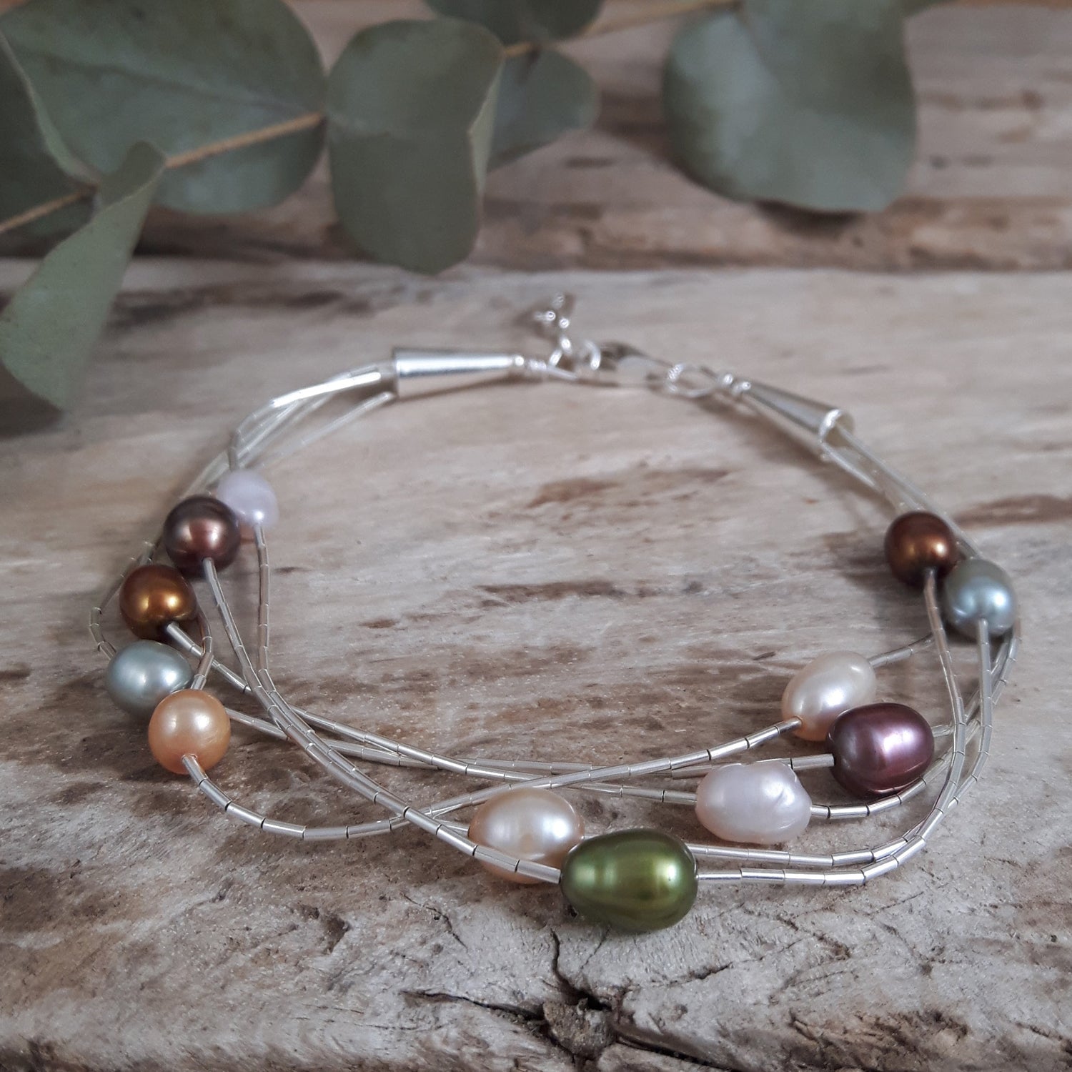 Evelyn 5 Multi Pearl Bracelet