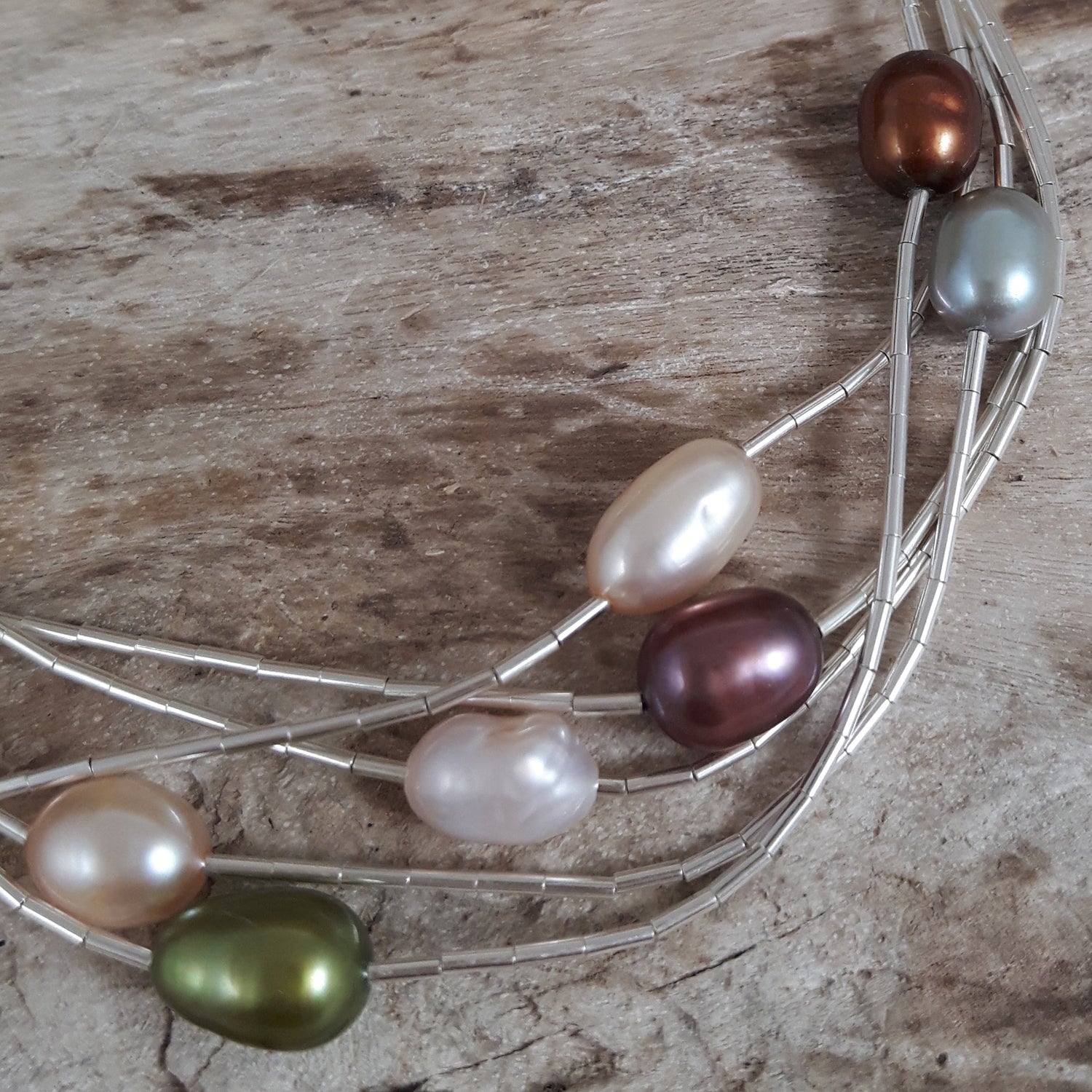 Evelyn 5 Multi Pearl Bracelet