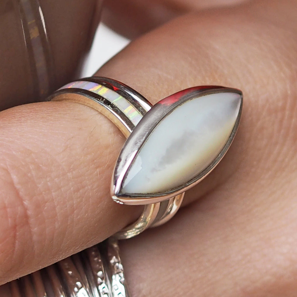 Audrey Marquise Mother Of Pearl Ring