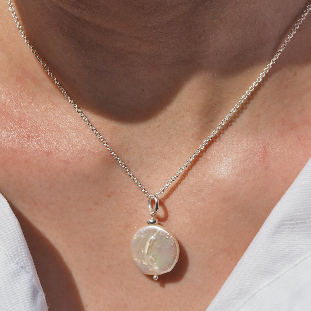 Coin Biwa Pearl Pendant