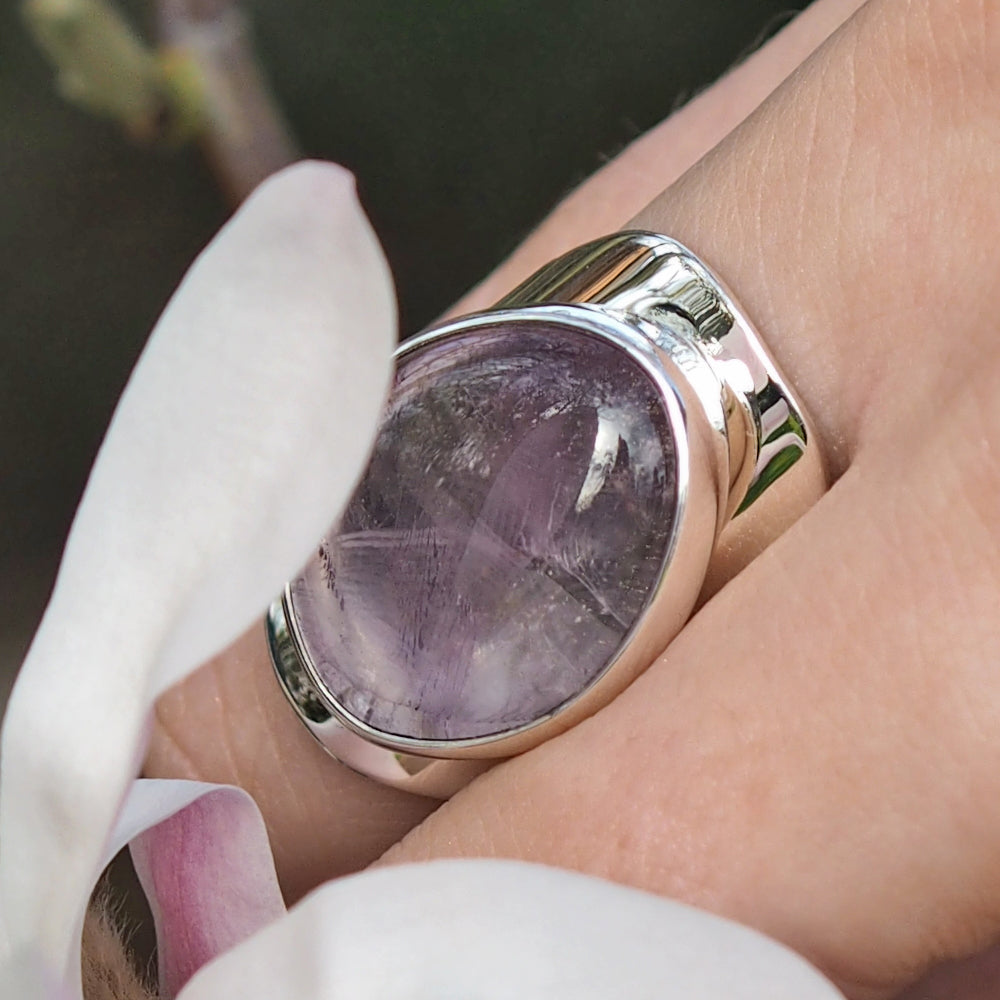 Monet Ixchel Pink Amethyst Adjustable Ring