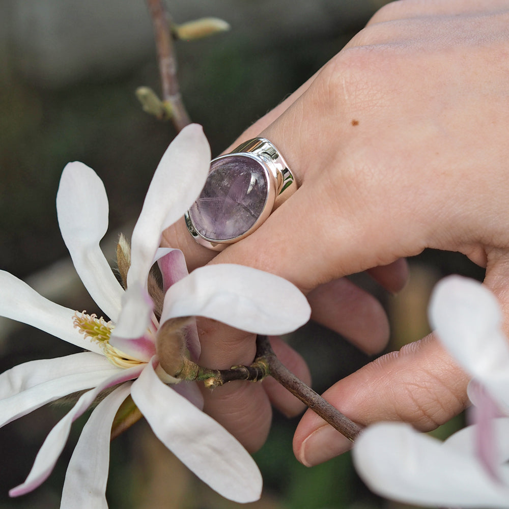 Monet Ixchel Pink Amethyst Adjustable Ring