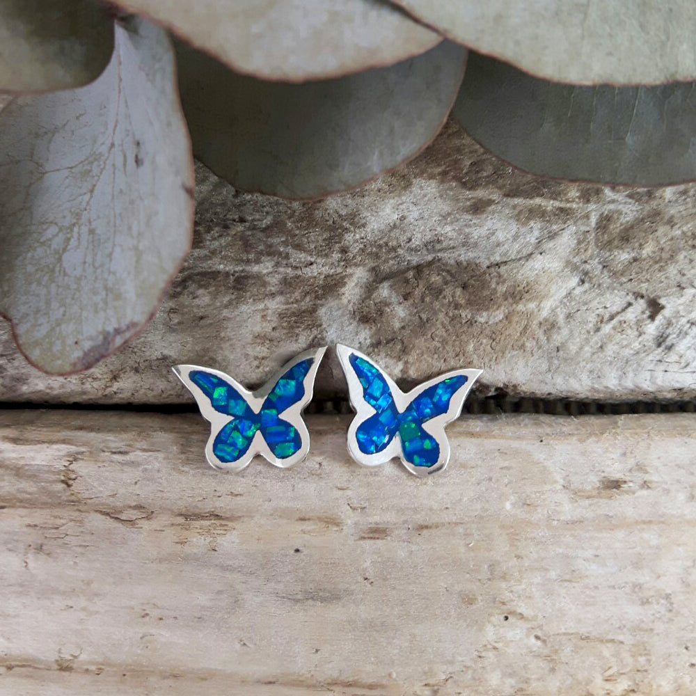 Flinder Butterfly Blue Stud Earrings