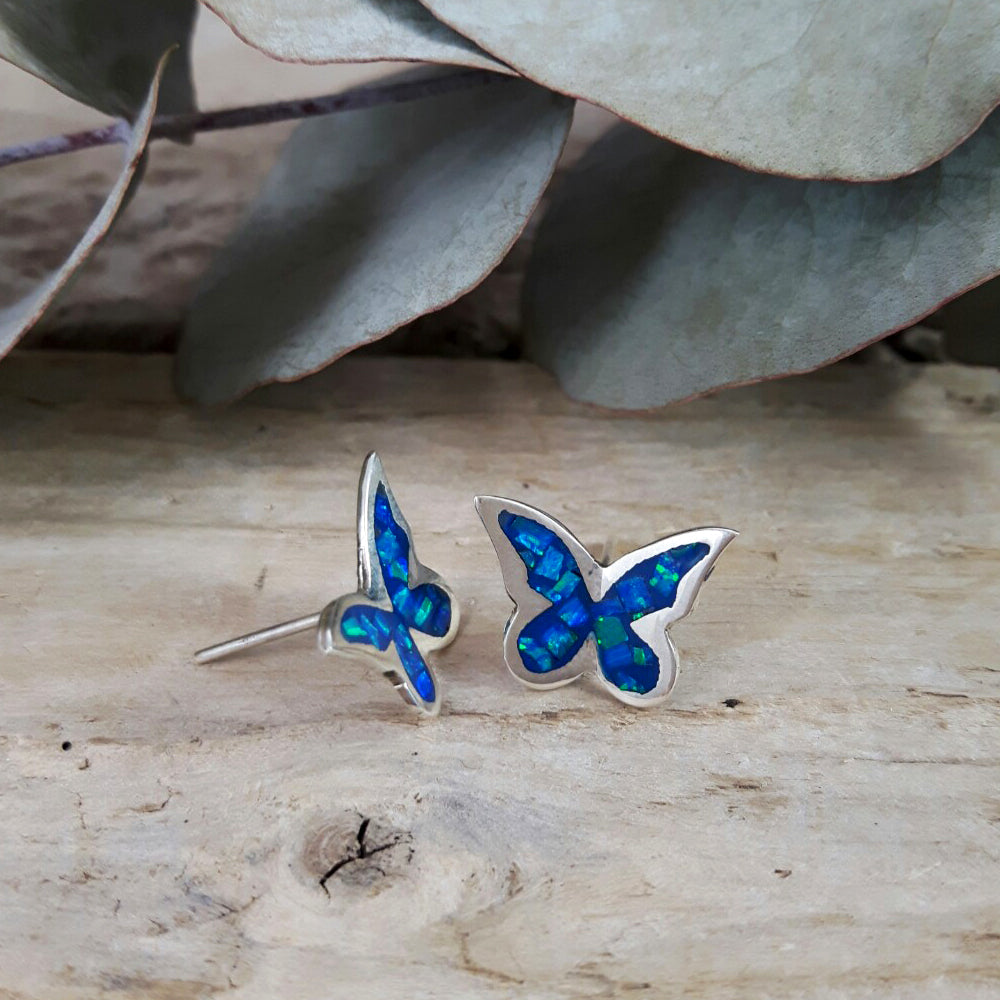 Flinder Butterfly Blue Stud Earrings