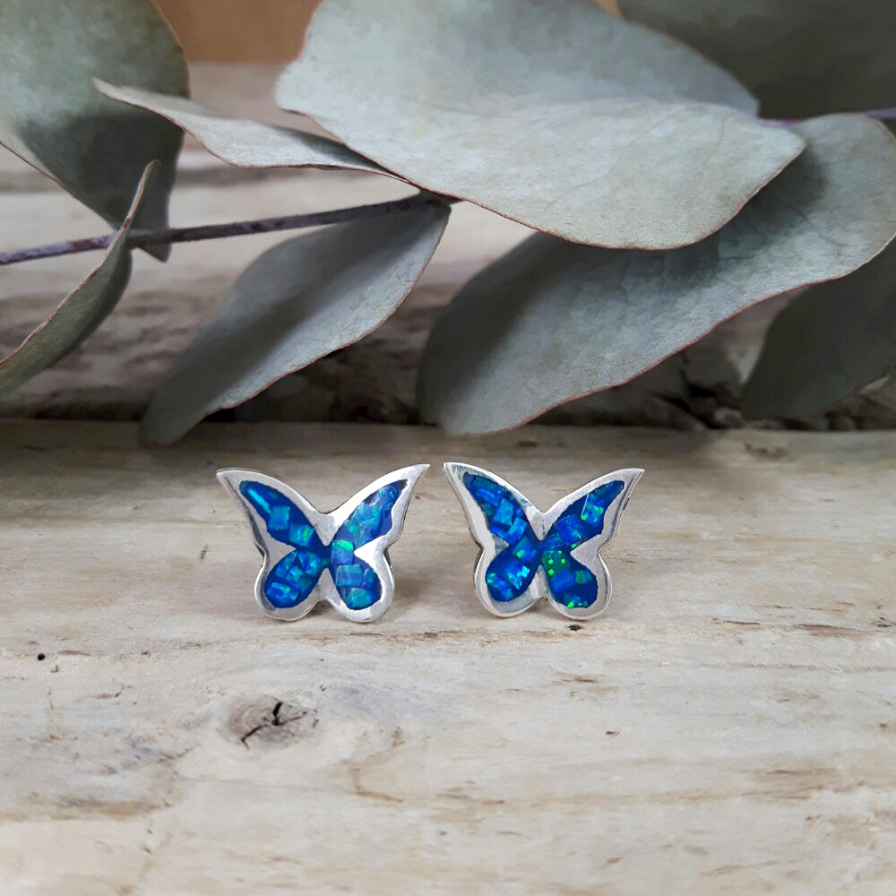 Flinder Butterfly Blue Stud Earrings