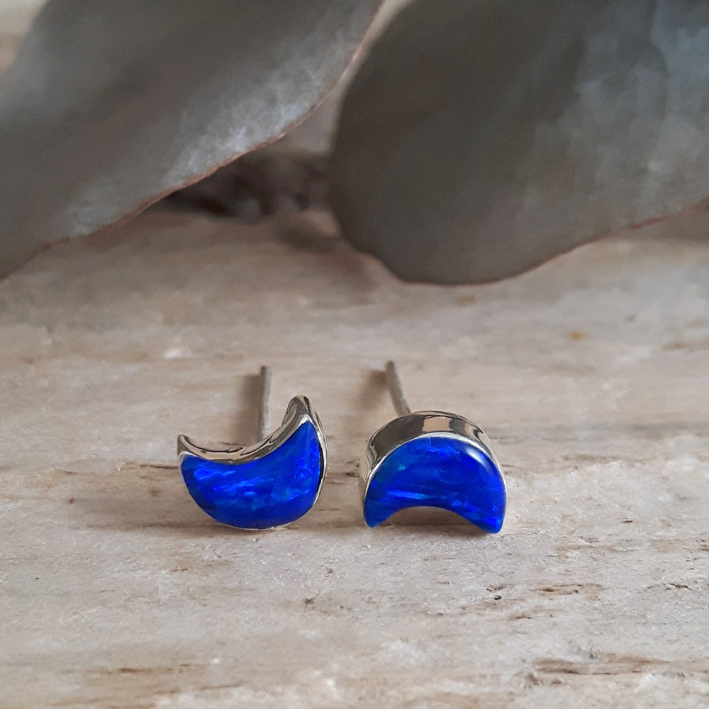 Flinder Blue Moon Stud Earrings