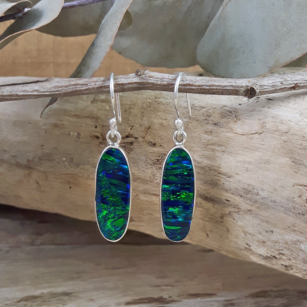 Flinder Emerald Flame Drop Earrings