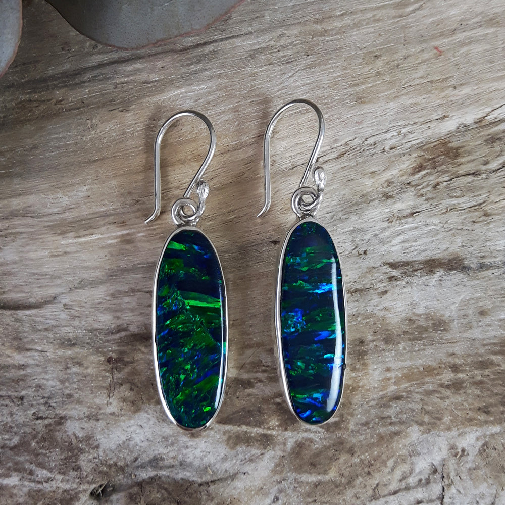 Flinder Emerald Flame Drop Earrings