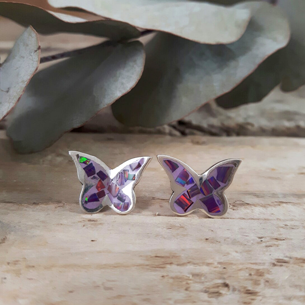 Flinder Butterfly Lavender Stud Earrings