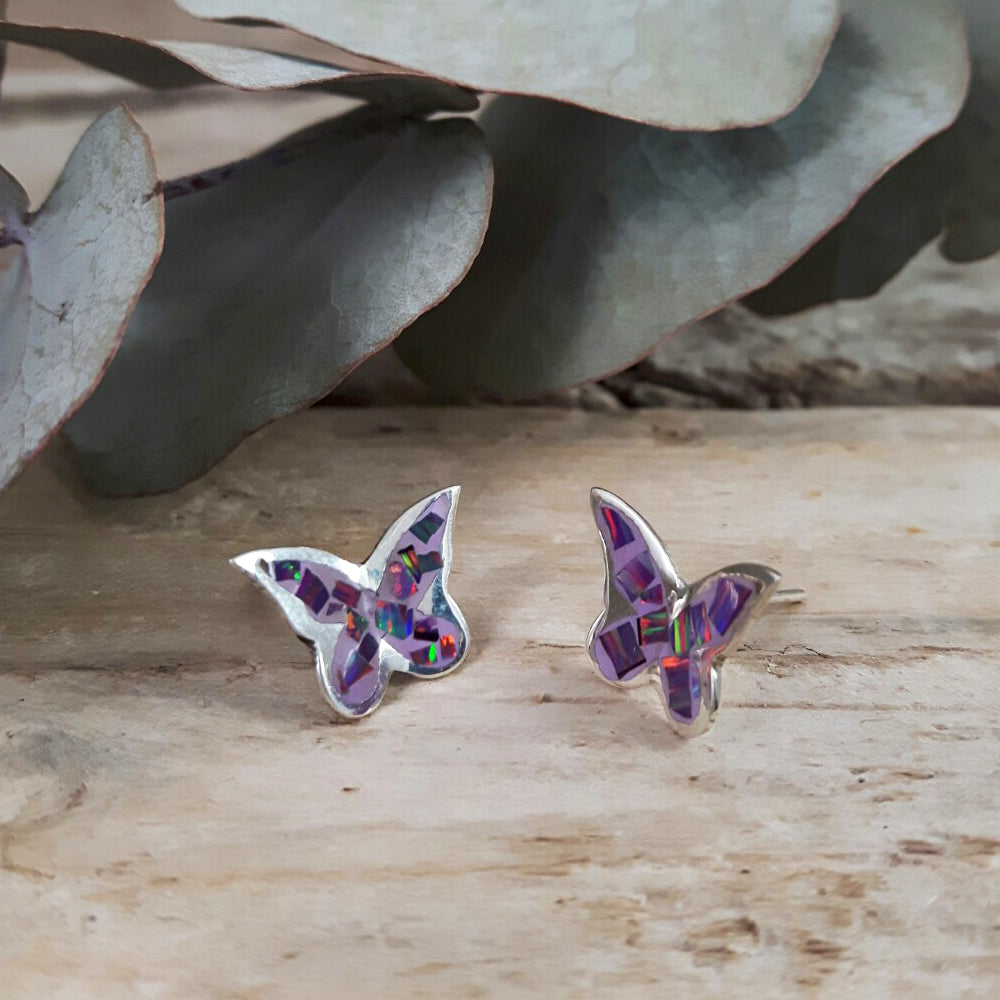 Flinder Butterfly Lavender Stud Earrings