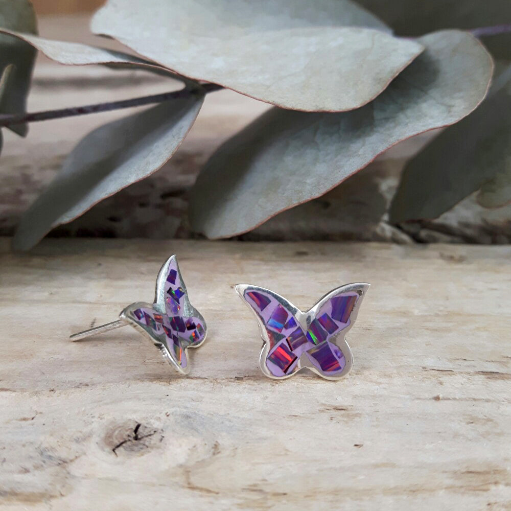 Flinder Butterfly Lavender Stud Earrings