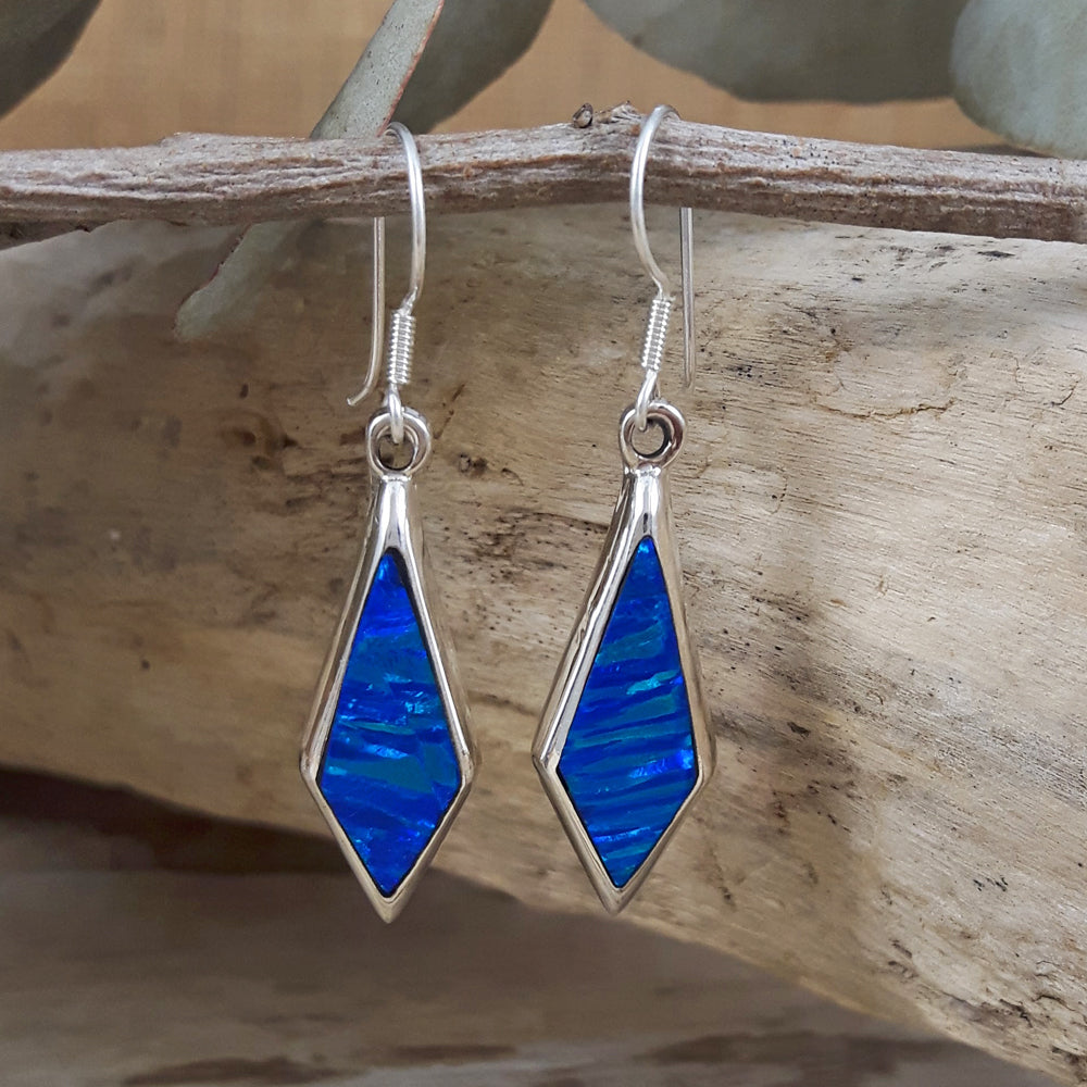 Flinder Blue Long Kite Drop Earrings