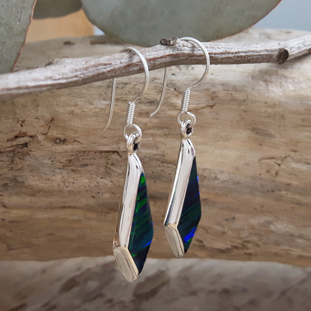 Flinder Emerald Long Kite Drop Earrings